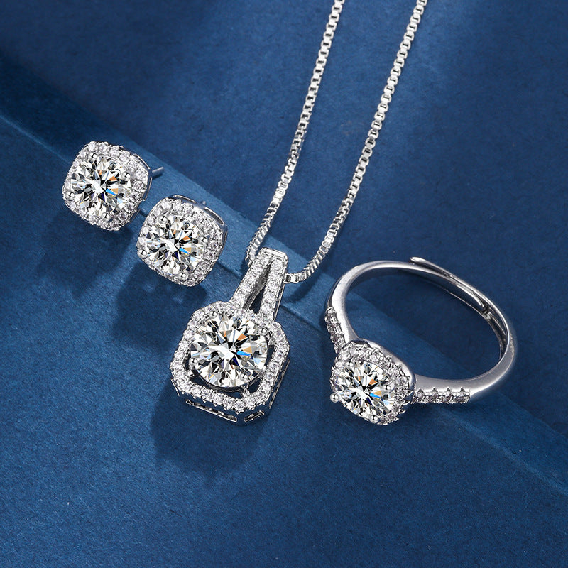 Divifa Aria Square Jewelry Set in Gold-Plated stainless steel