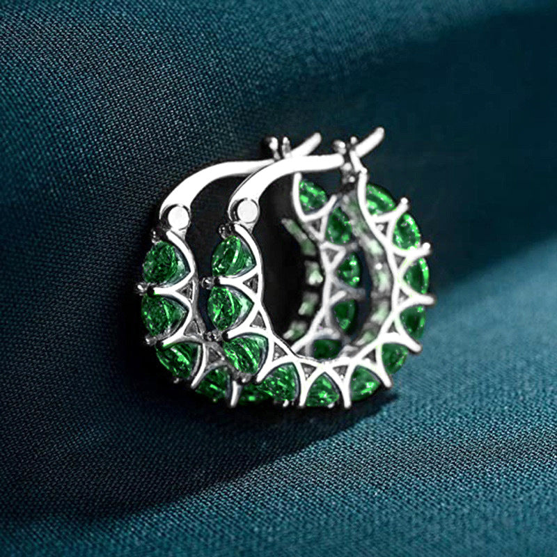 Divifa Elena Marlowe Earrings in White Gold-Plated stainless steel