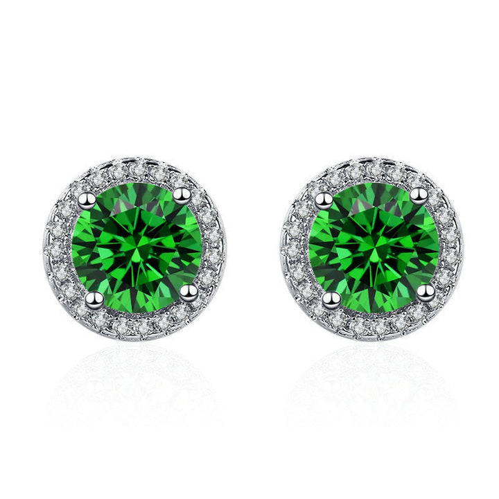 Divifa Lúcia Verdeal Earrings in White Gold-Plated stainless steel