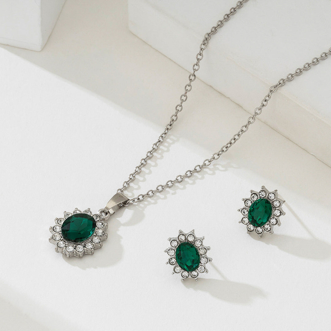 Divifa Katya Smeryn Jewelry Set in White Gold-Plated stainless steel