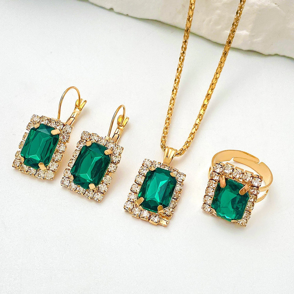 Divifa Sylvara Greenveil Jewelry in White Gold-Plated stainless steel