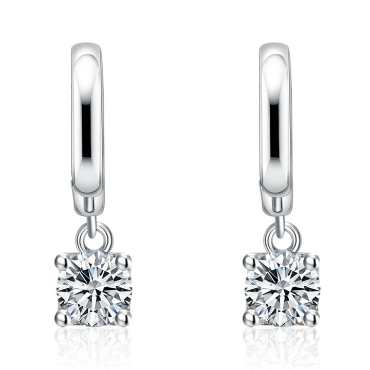 Divifa Aurora Square Earrings in White Gold-Plated stainless steel