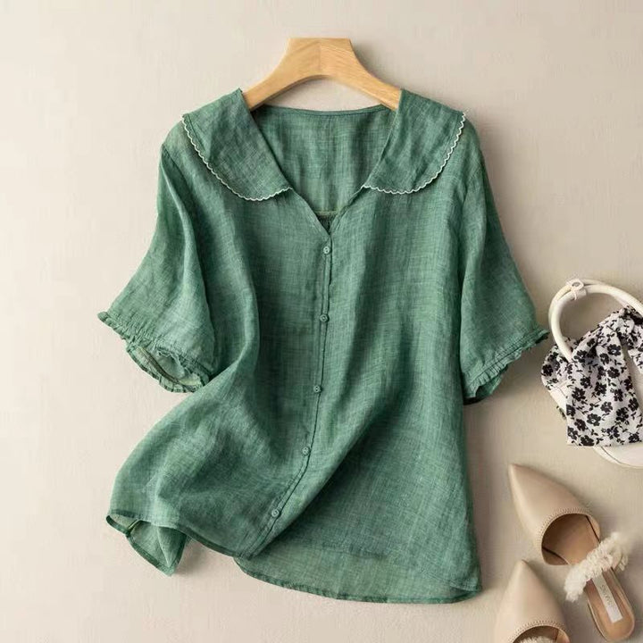 Divifa Kristi Vintage Blouse with Button Detail