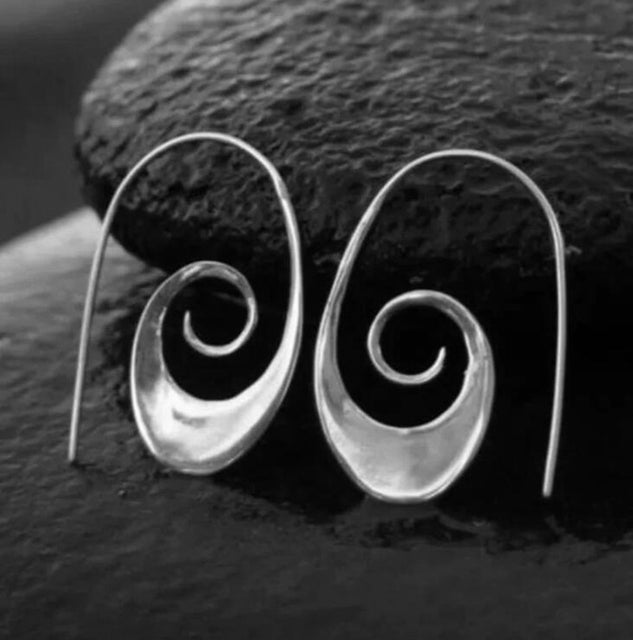 Divifa Spiral Boho Earrings in Gold-Plated stainless steel