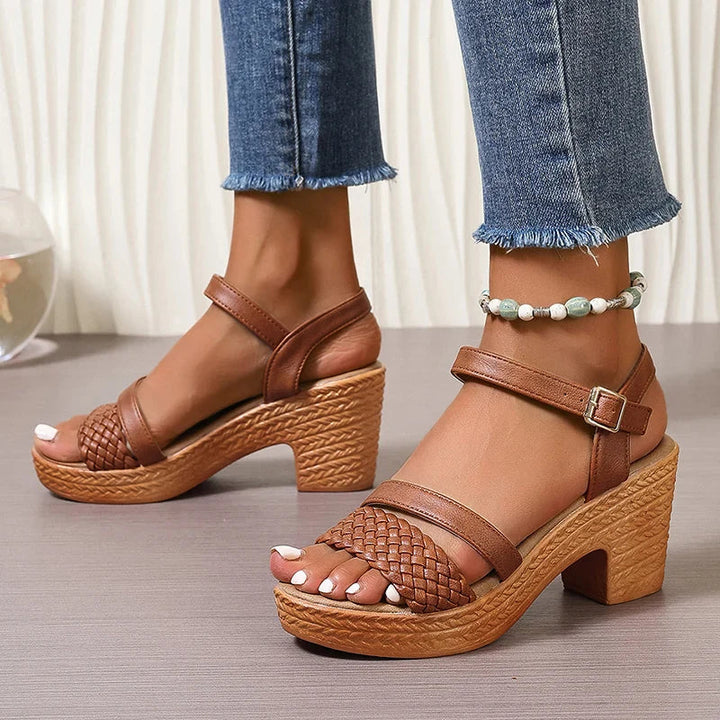 Divifa Deborah Woven Platform Sandals