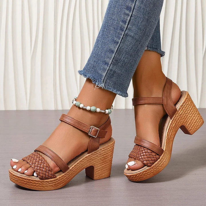Divifa Deborah Woven Platform Sandals