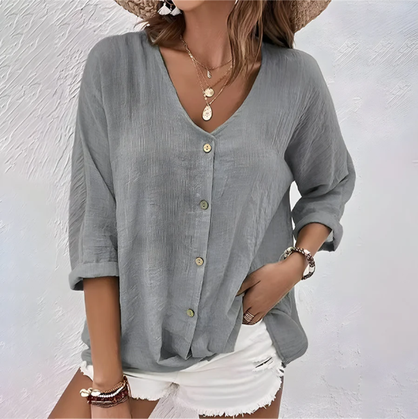 Divifa Marcia Relaxed Button-Up Blouse