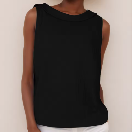 Divifa Maria Sleeveless Roll Collar Top