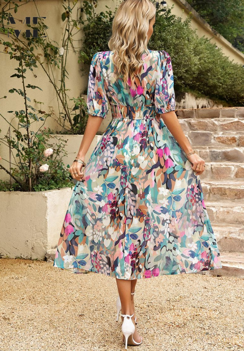 Divifa Monica Elegant Floral Dress