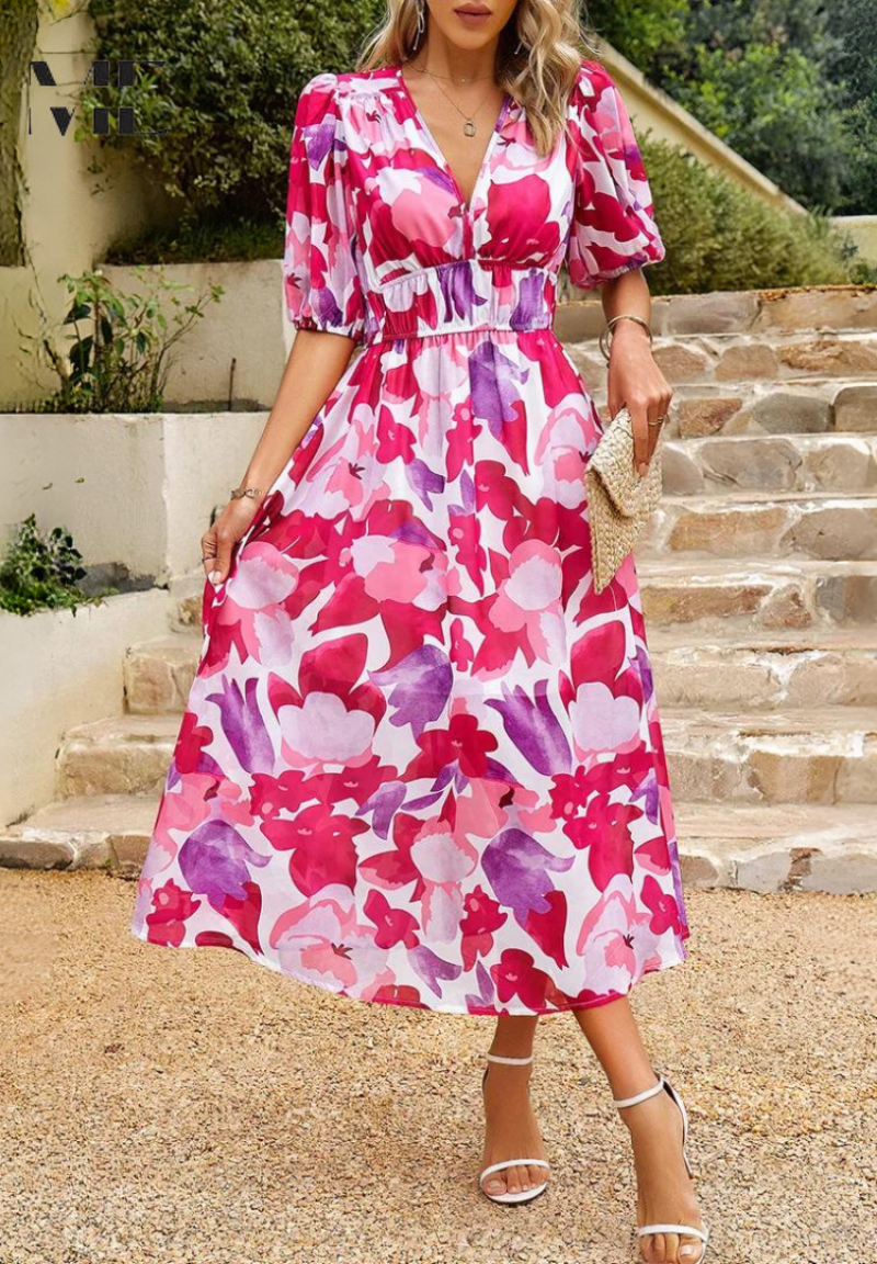 Divifa Monica Elegant Floral Dress