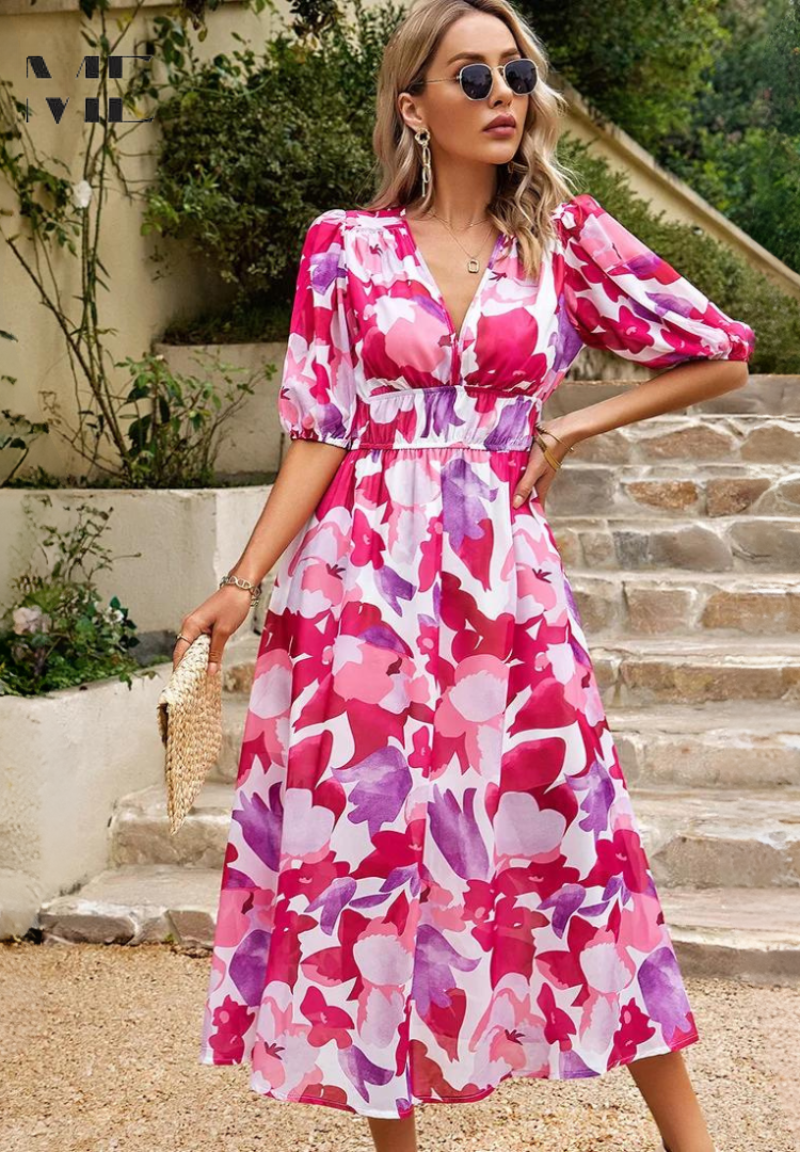 Divifa Monica Elegant Floral Dress