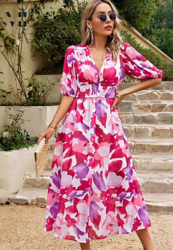 Divifa Monica Elegant Floral Dress