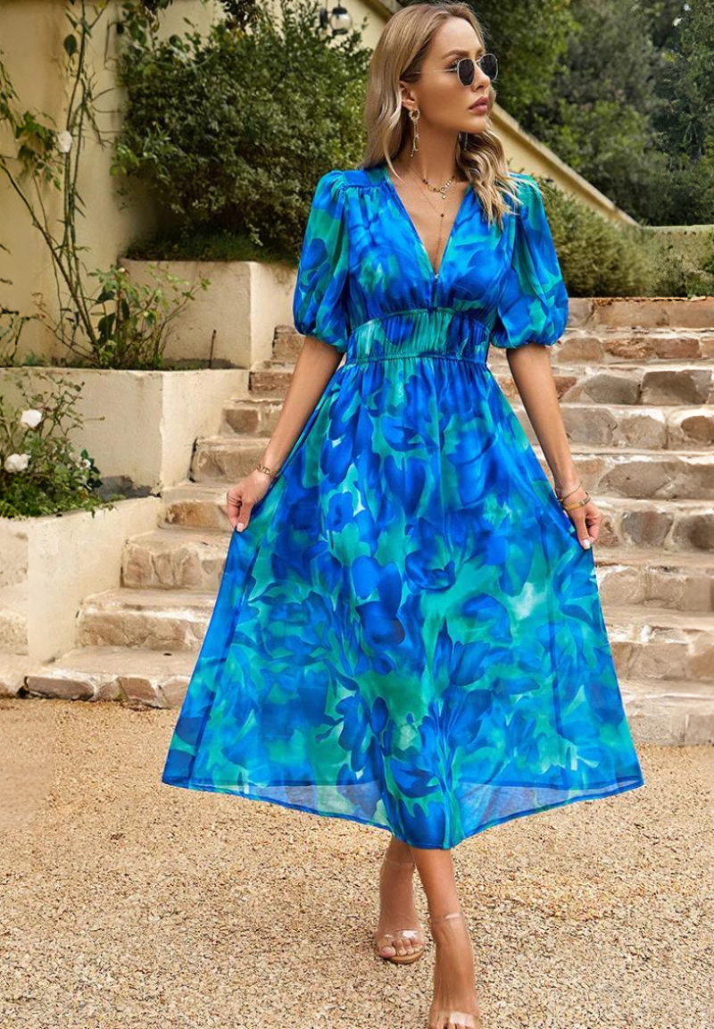Divifa Monica Elegant Floral Dress