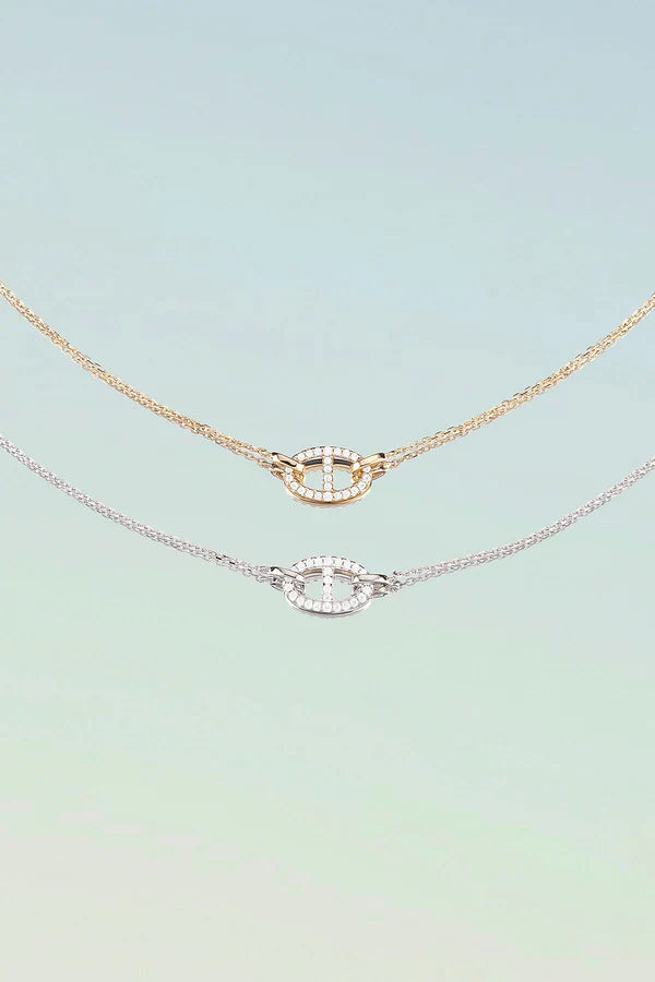 Divifa Isla Marina Necklace in White Gold-Plated stainless steel