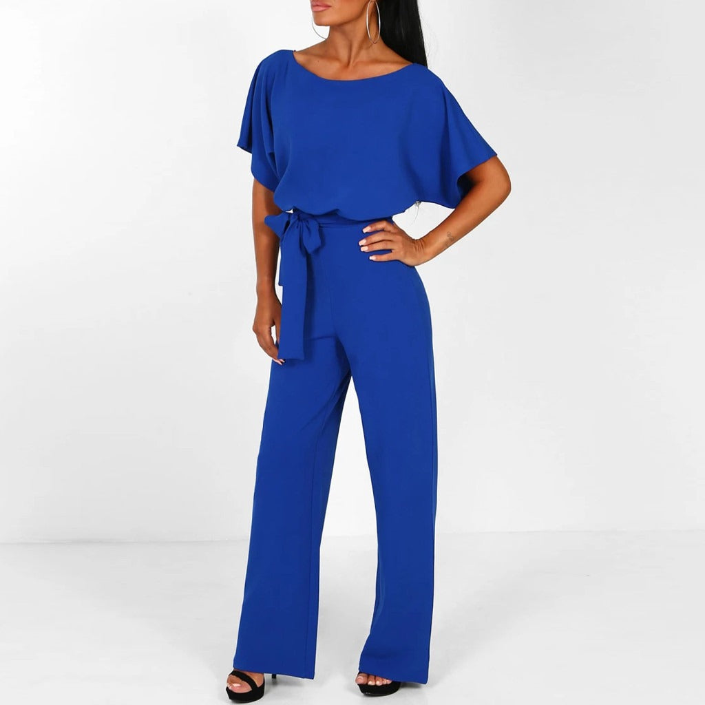 Divifa Elijah Belted Wide-Leg Jumpsuit