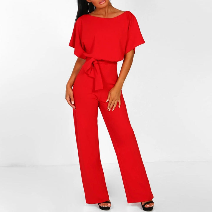 Divifa Elijah Belted Wide-Leg Jumpsuit