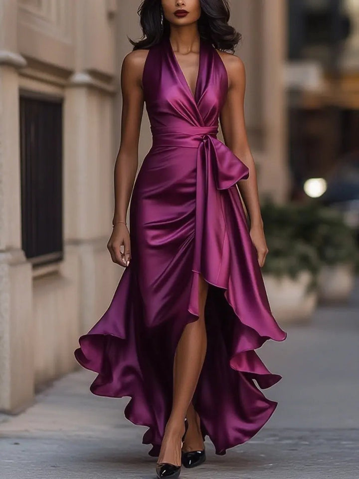 Divifa Calliope Halter Neck Maxi Dress