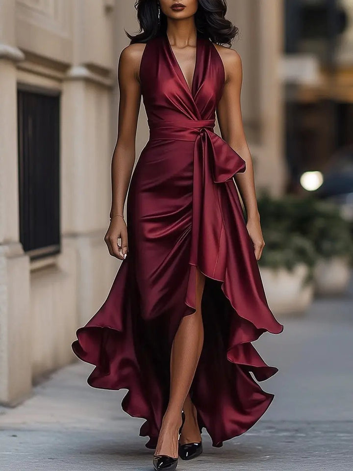 Divifa Calliope Halter Neck Maxi Dress