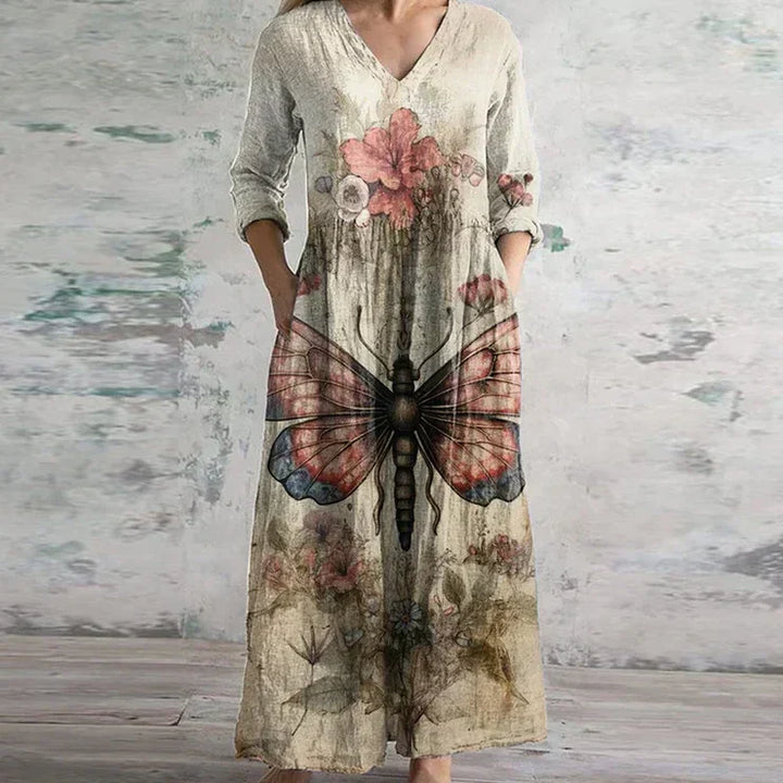 Divifa Kristen Elegant Retro Maxi Dress