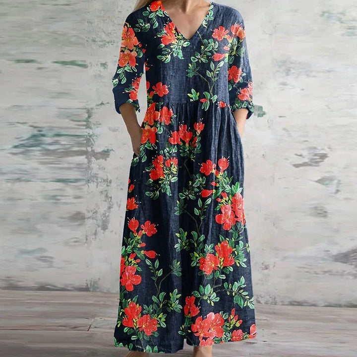 Divifa Kristen Elegant Retro Maxi Dress