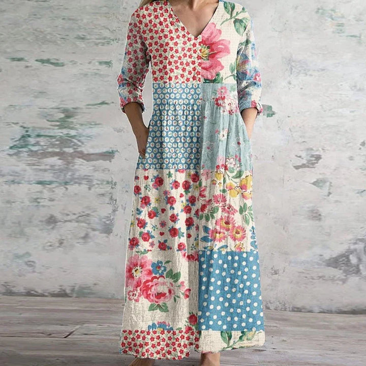 Divifa Kristen Elegant Retro Maxi Dress