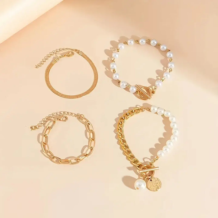 Divifa Chic 4-piece Jewelry Set in Gold-Plated stainless steel