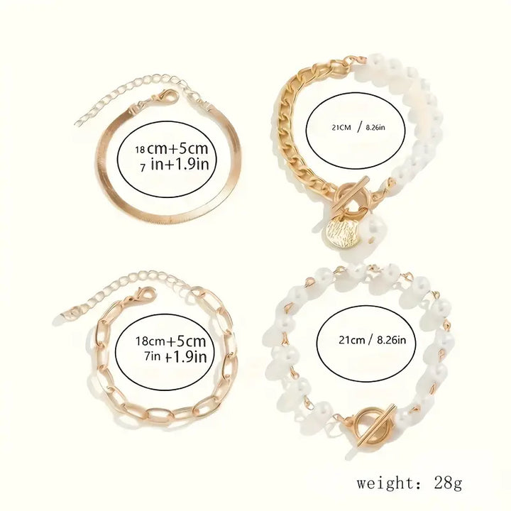 Divifa Chic 4-piece Jewelry Set in Gold-Plated stainless steel