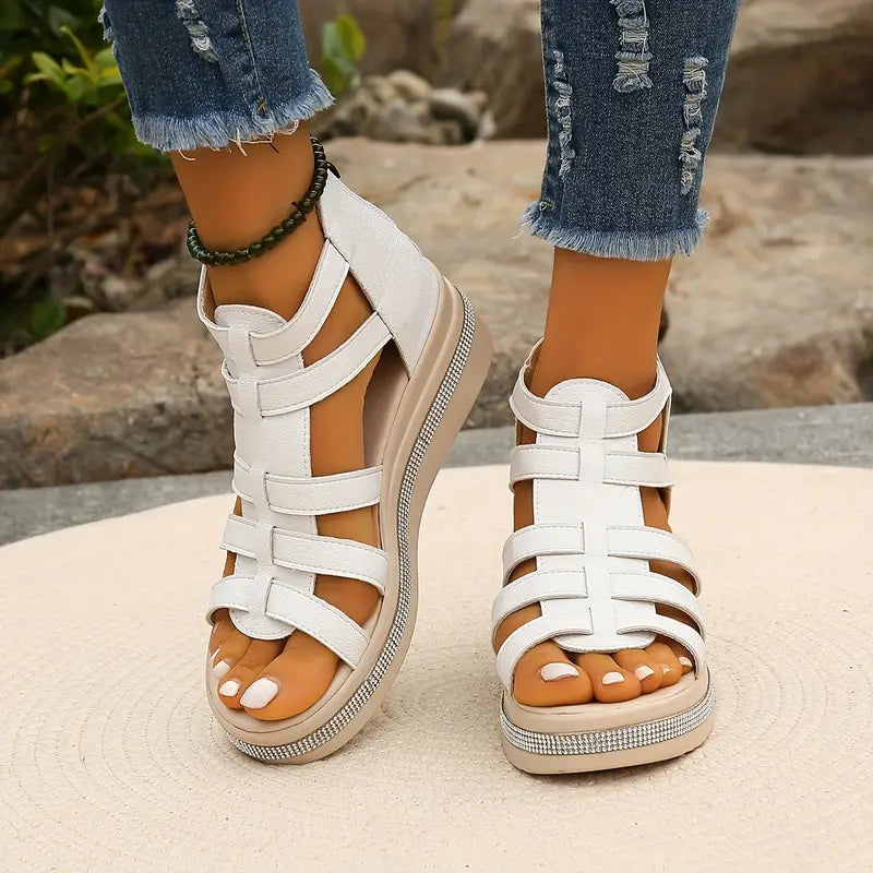 Divifa Hannah Comfort Sandals with Rhinestone Decoration