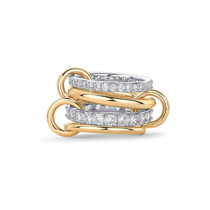 Divifa Interlock Stack Ring in Gold-Plated stainless steel