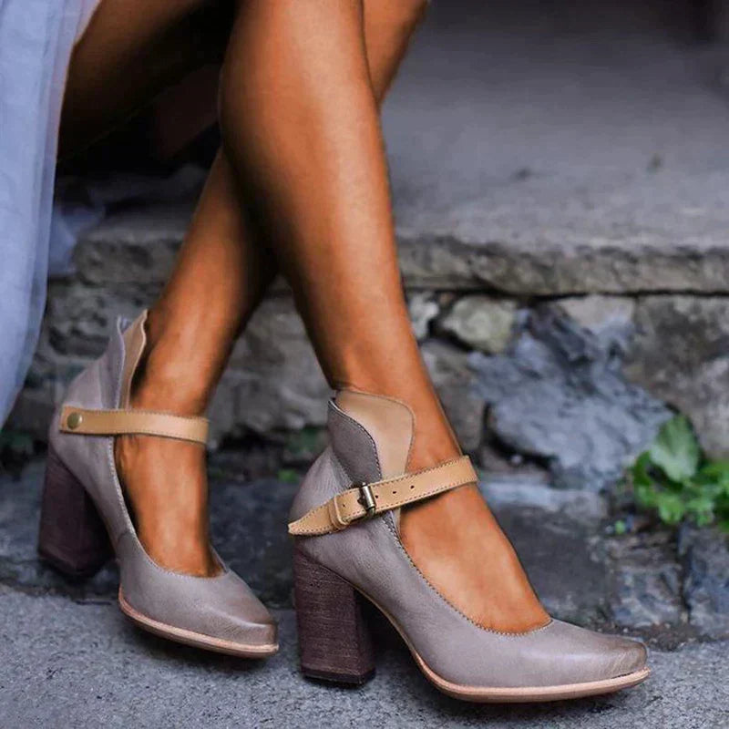 Divifa Laurie Elegant Heel Sandals with Straps