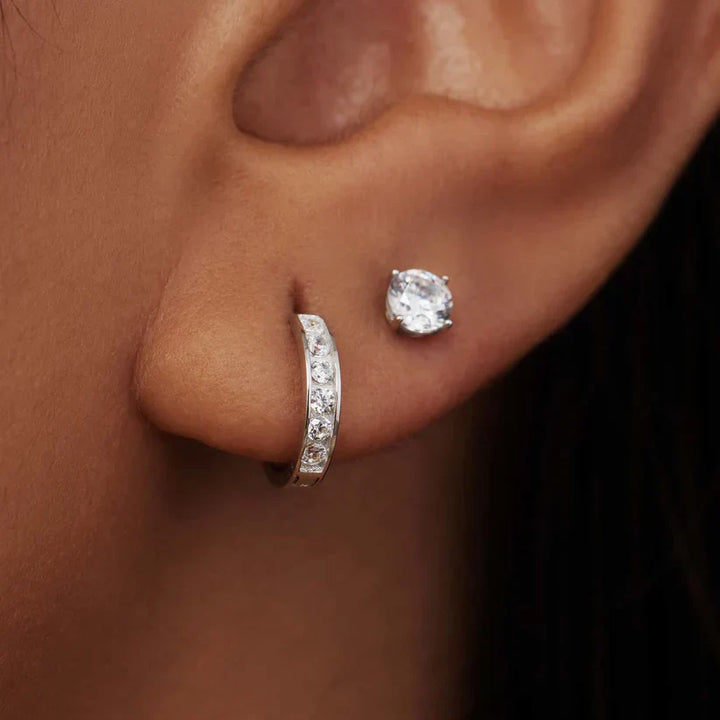 Divifa Dara Brillane Jewelry Set in White Gold-Plated stainless steel
