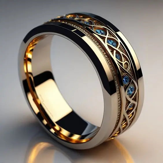 Divifa Golden Infinity Ring in Gold-Plated stainless steel