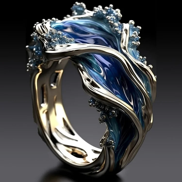 Divifa Retro Golden Ring in Gold-Plated stainless steel