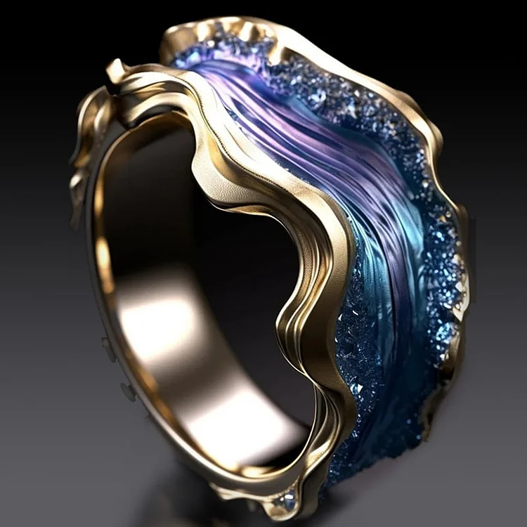 Divifa Vintage Golden Ring in Gold-Plated stainless steel