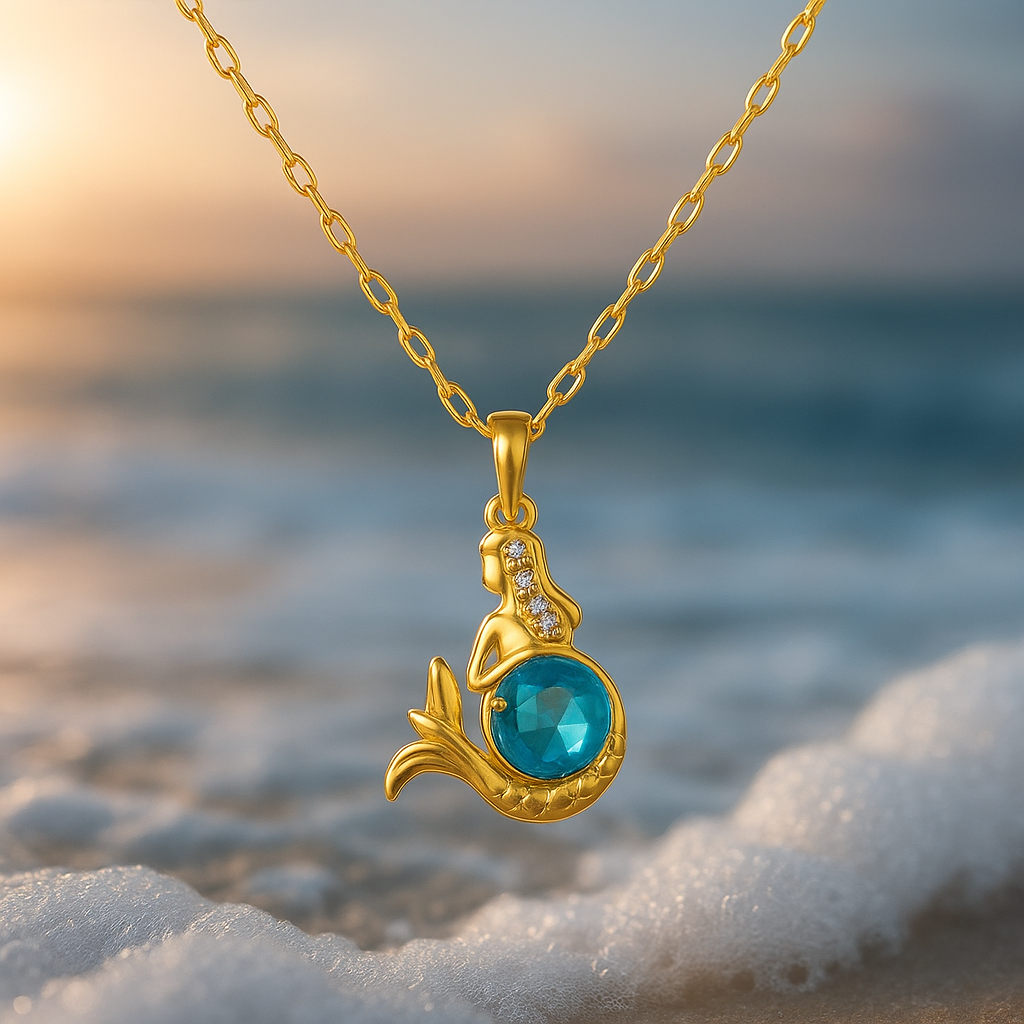 Divifa Golden Mermaid Necklace in Gold-Plated stainless steel