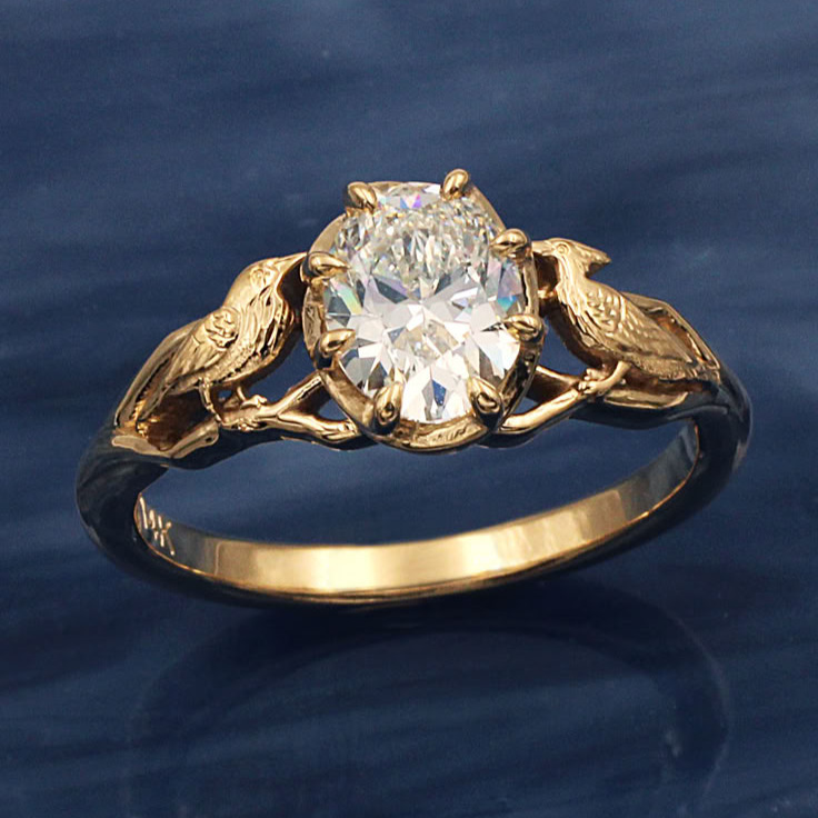 Divifa Exotic Crystal Ring in Gold-Plated stainless steel