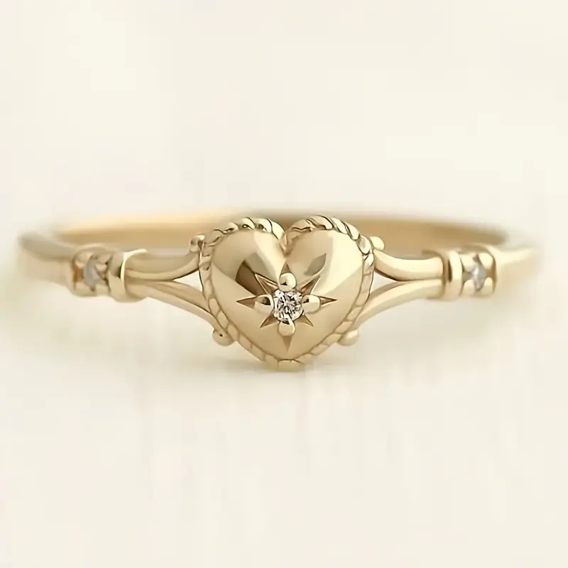 Divifa Heart Star Ring in Gold-Plated stainless steel