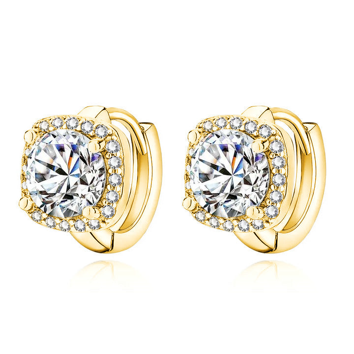 Divifa Nadine Square Earrings in Gold-Plated stainless steel