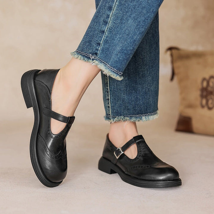 Divifa Nina Elegant Vegan Leather Mary Jane Sandal