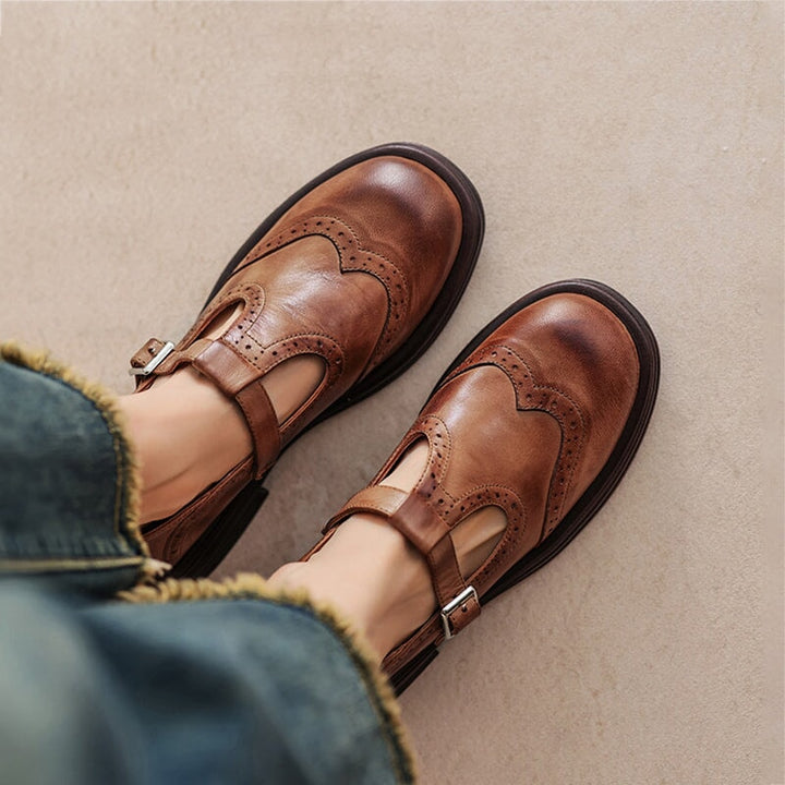 Divifa Nina Elegant Vegan Leather Mary Jane Sandal