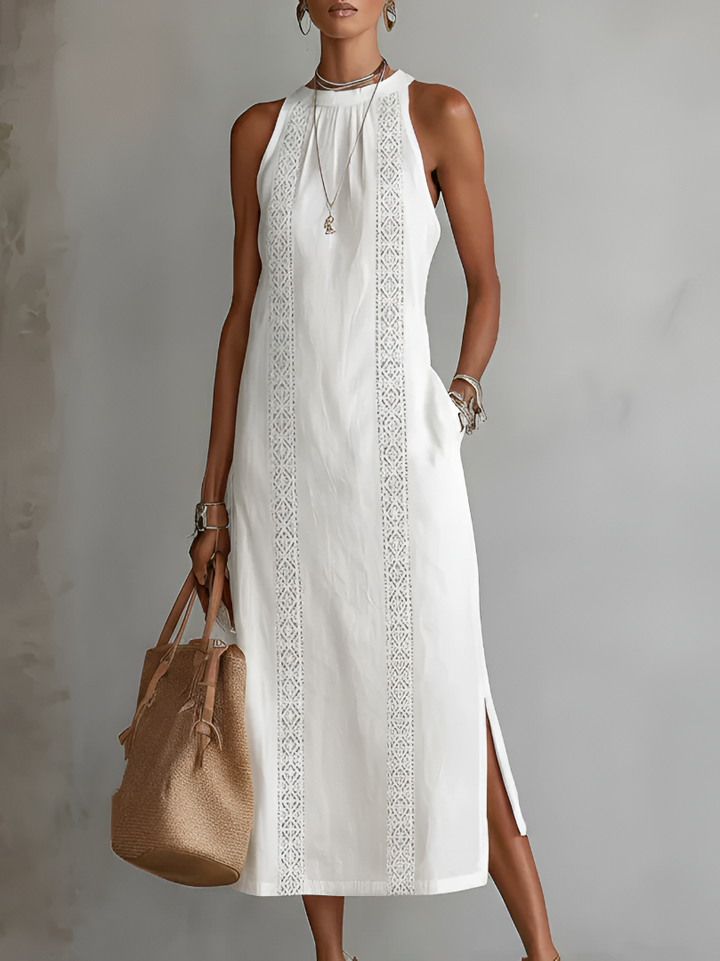 Divifa Octaviana Embroidered Sleeveless Midi Dress