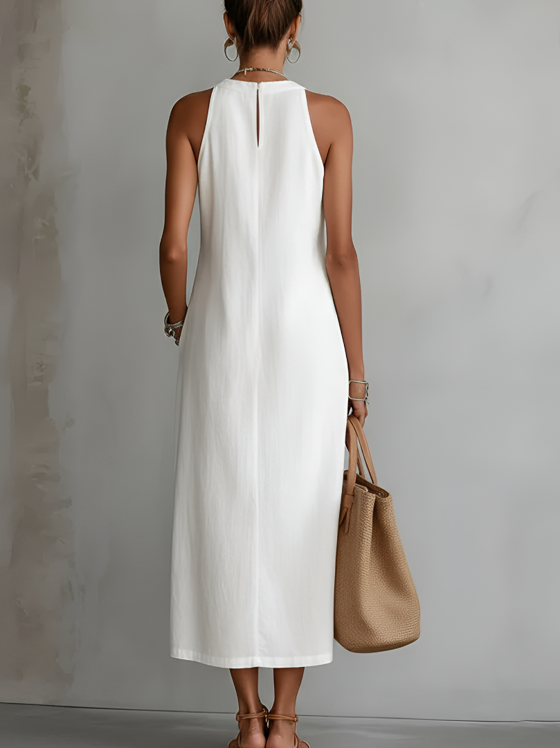 Divifa Octaviana Embroidered Sleeveless Midi Dress