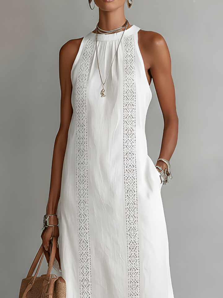 Divifa Octaviana Embroidered Sleeveless Midi Dress