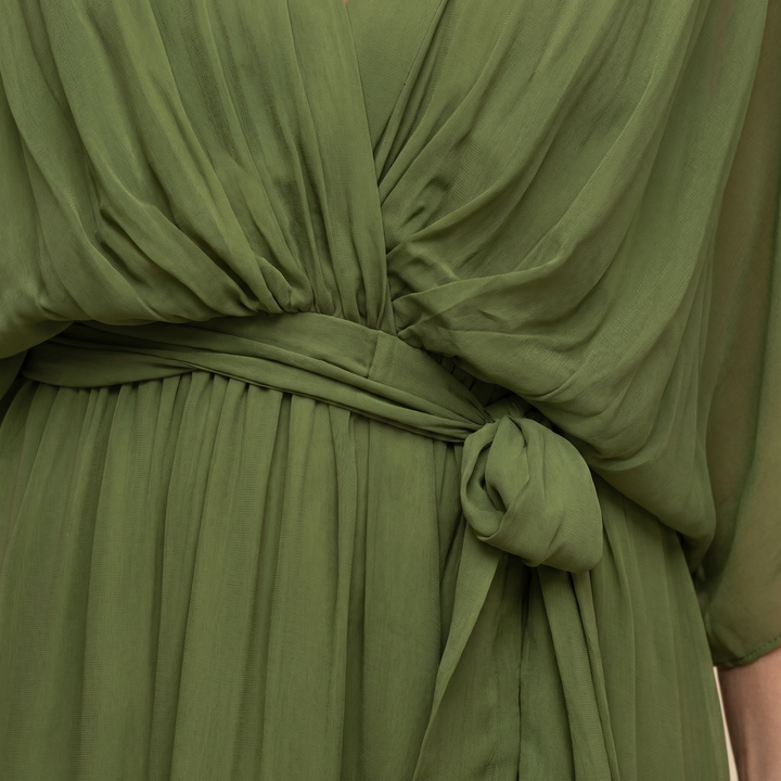 Divifa Penelope V-Neck Wrap Midi Dress