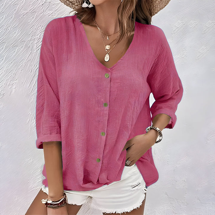 Divifa Marcia Relaxed Button-Up Blouse
