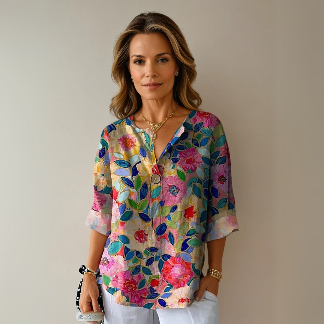 Divifa Arlene Chic Floral Print Blouse