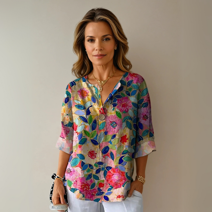 Divifa Arlene Chic Floral Print Blouse