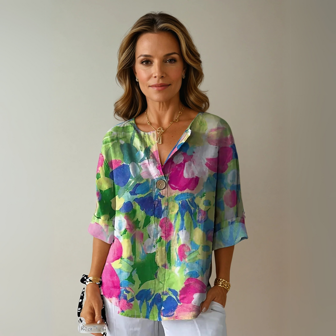 Divifa Arlene Chic Floral Print Blouse