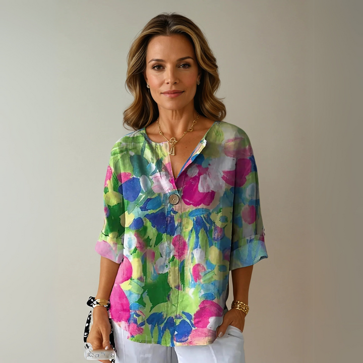 Divifa Arlene Chic Floral Print Blouse